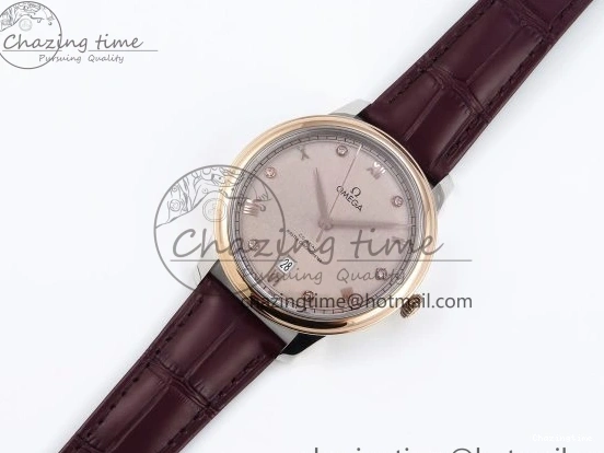 0223 Minimalist De Ville Power Reserve RG MKF 1:1 Best Edition RG Textured Dial on Brown Leather Strap A 7749